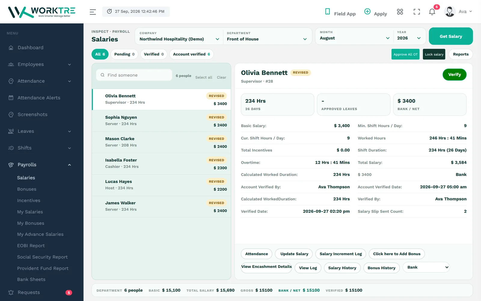 WorkTre payroll (demo data)